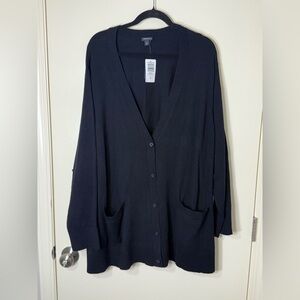Torrid Deep Black V-Neck Button up Cardigan‎ Sweater Plus Size 6X